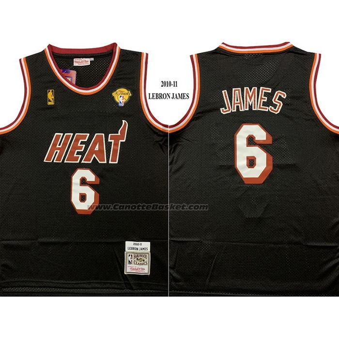 Maglia Miami Heat LeBron James #6 Mitchell & Ness 2010-11 Nero